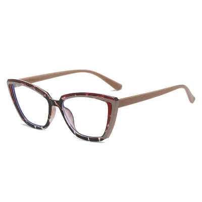 Women Fashion Anti-Blue Light Leopard Color Matching Glasses Frame TR90