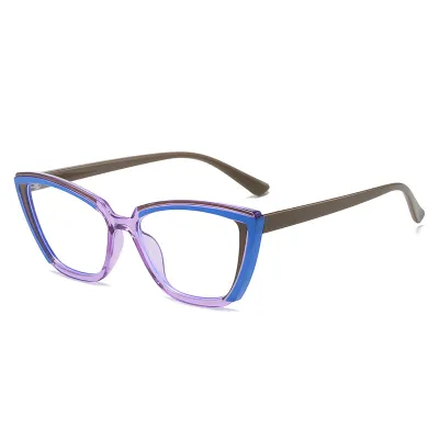 Women Fashion Anti-Blue Light Leopard Color Matching Glasses Frame TR90