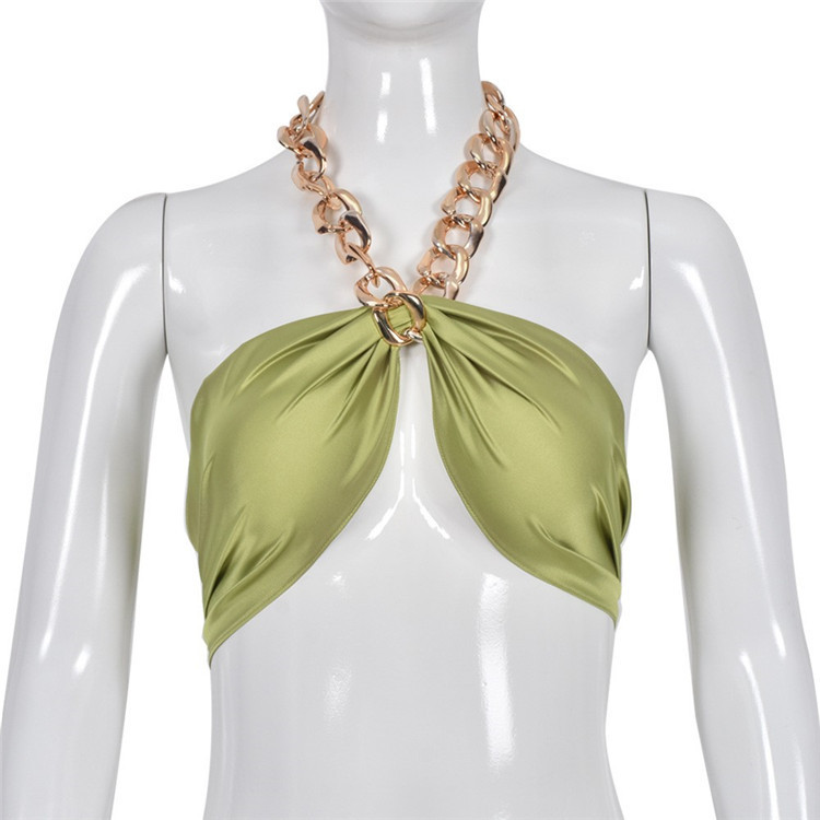 イエローチェーンショルダートップ SEXY Chloe Strappy Open Back Bodysuit Yellow Thong Sexy ShopAA