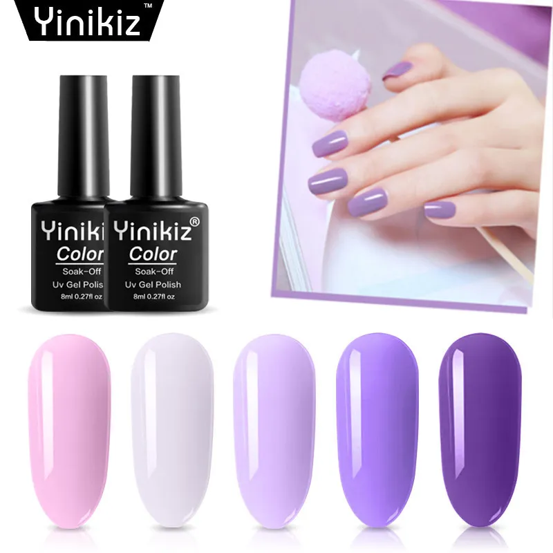 YINIKIZ Women Purple Series Removable Light Therapy Nail Oil Glue Comfort