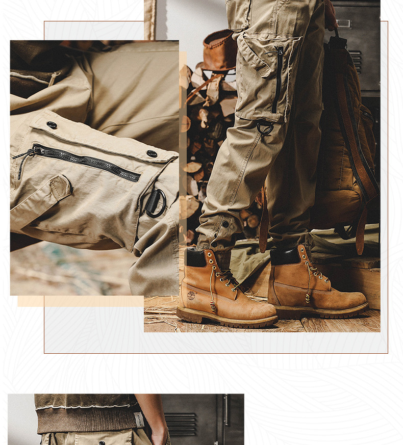 Wholesale Men Fashion Loose Casual Straight Cargo Pants