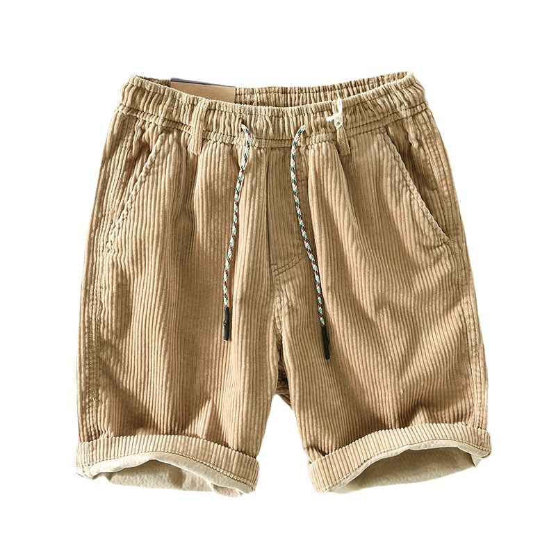 Wholesale Men Fashion Loose Casual Corduroy Cargo Shorts Pants