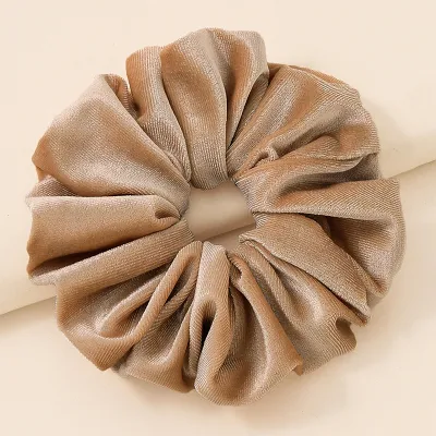 Autumn Winter Women Fashion Velvet Solid Color Large Intestine Hair Ring