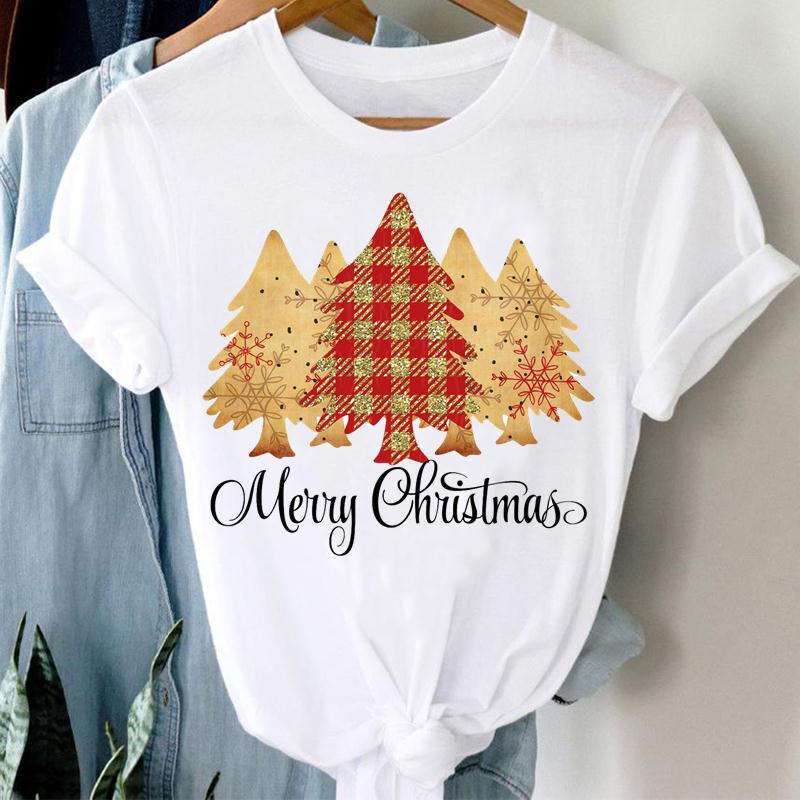 Tシャツ・カットソー Merry Xmas Tree Short Sleeve T Shirt (2color) Women's Long Sleeve - 
