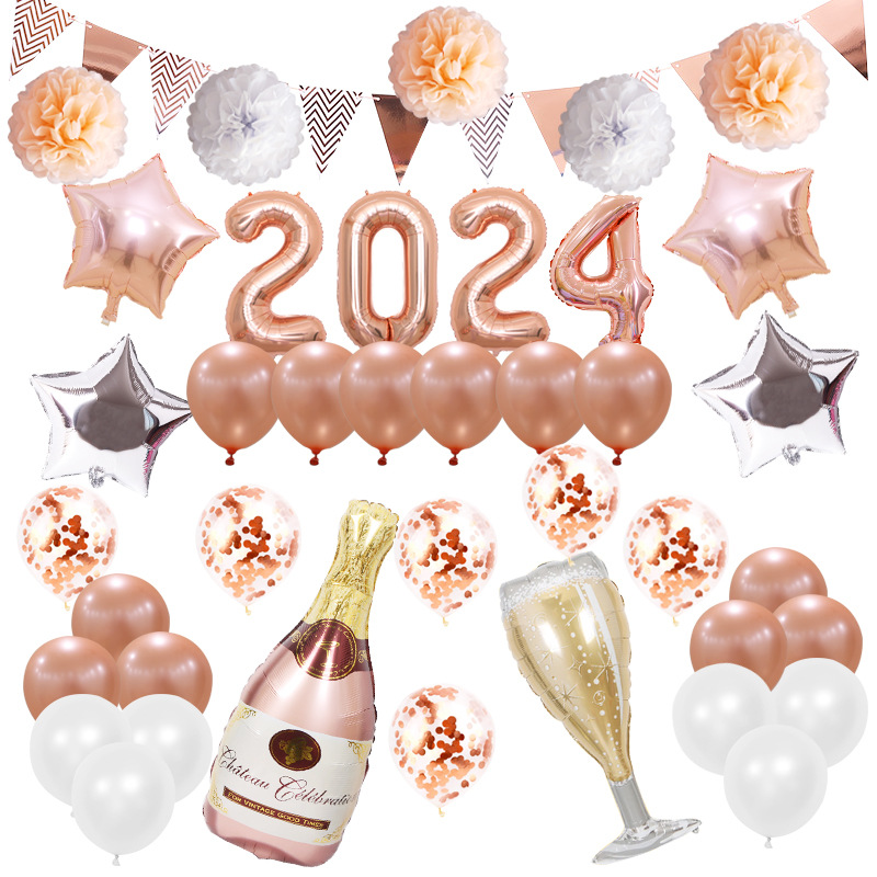  Gifloon 2024 Balloons Champagne Bottle Glasses