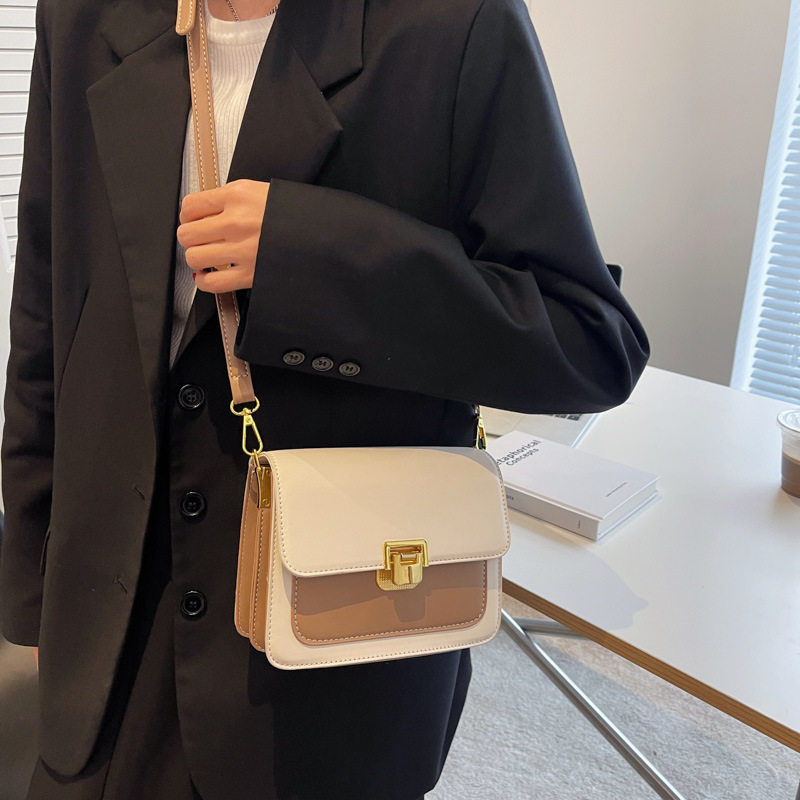 Wholesale Women Fashion Flap Lock Color Block Square