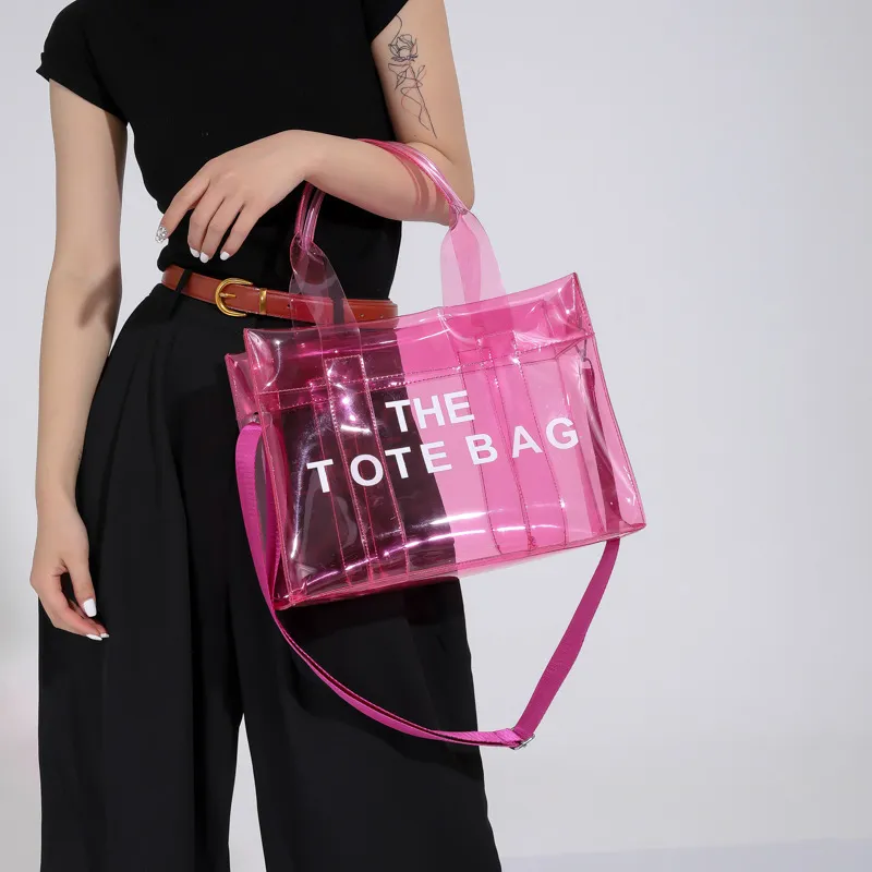 Women Stylish Transparent Clear Large-Capacity Tote Bag