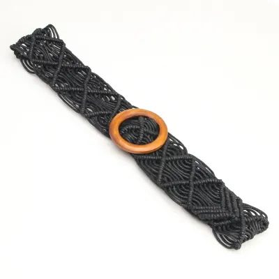 Women's Fashion Casual Versatile Woven Belt with Alloy Buckle
