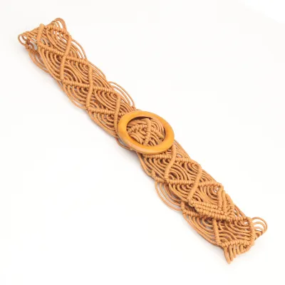 Women's Fashion Casual Versatile Woven Belt with Alloy Buckle