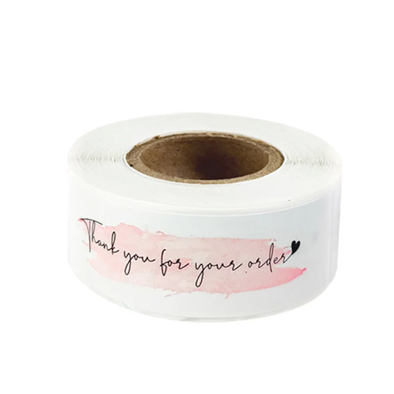 Rectangular 75*25mm Multicolor Thank You Letter Business Sticker Label