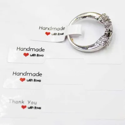 100pcs Jewelry Packaging Thank You Sticker Card Round Kraft Paper