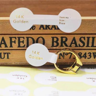 100pcs Jewelry Packaging Thank You Sticker Card Round Kraft Paper