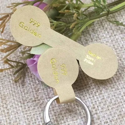 100pcs Jewelry Packaging Thank You Sticker Card Round Kraft Paper