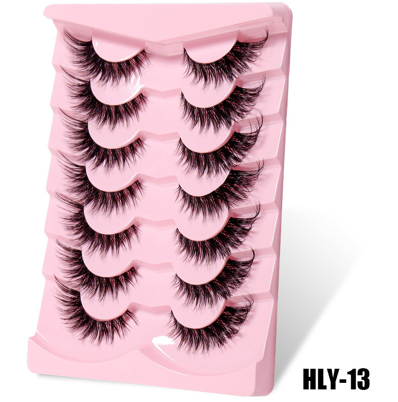 Wholesale Women Fashion Thick Curled Eye Tail Long 7 Pair