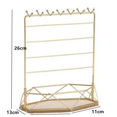 Design Jewelry Necklace Earrings Rings Display Tray Jewelry Storage Rack Nordic Iron Wood