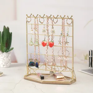 Design Jewelry Necklace Earrings Rings Display Tray Jewelry Storage Rack Nordic Iron Wood