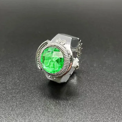 Unisex Fashion Flap Round Gem Mini Ring Watch Stainless Steel Alloy Casual