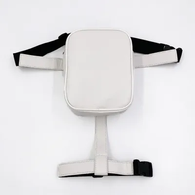 Women Fashion Motorcycle Leg Bag Solid Color PU Waist Bag