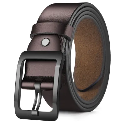 Men Business PU Leather Square Pin Buckle Belt