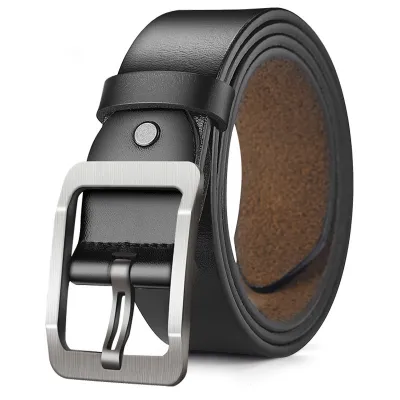 Men Business PU Leather Square Pin Buckle Belt