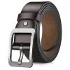 Pin Buckle Silver Buckle Coffee Belt