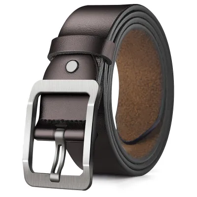 Men Business PU Leather Square Pin Buckle Belt