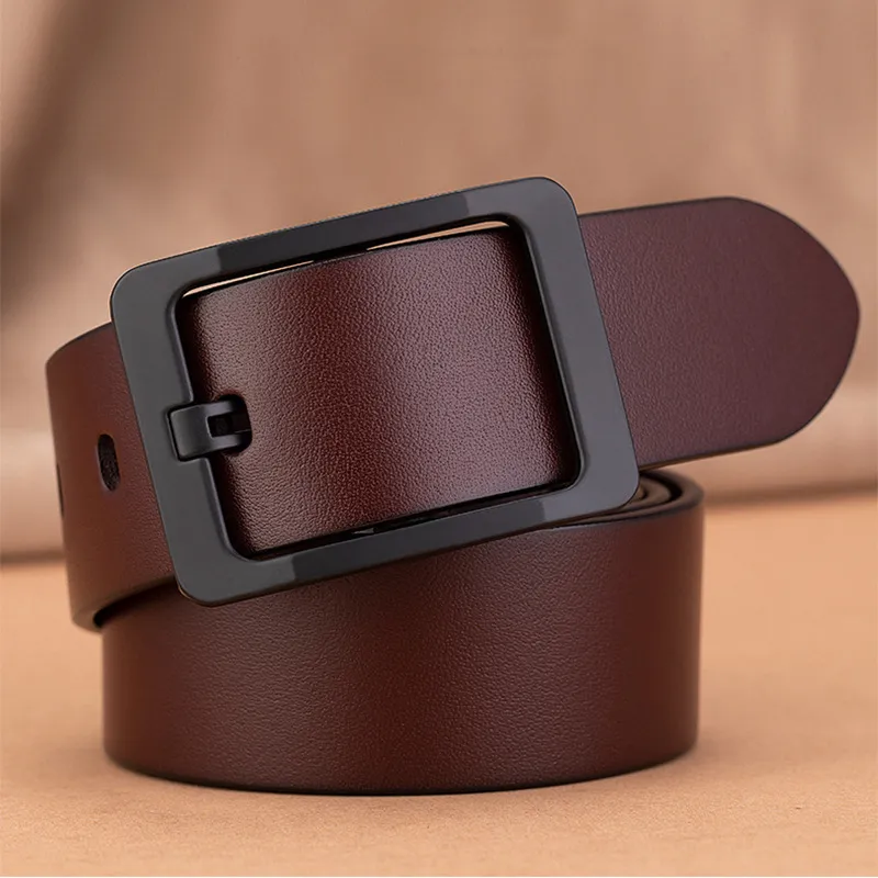 Men Business PU Leather Square Pin Buckle Belt