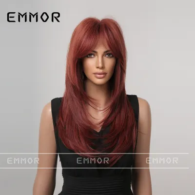 Women Fashion Gradient Long Curly Hair Wig High Temperature Wire