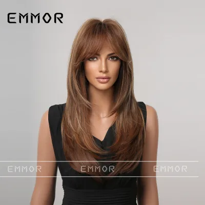 Women Fashion Gradient Long Curly Hair Wig High Temperature Wire