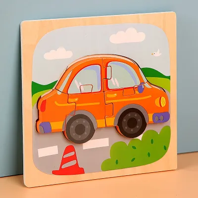 Children Cartoon Wooden 3D Three-Dimensional Animal Pattern Puzzle Toy