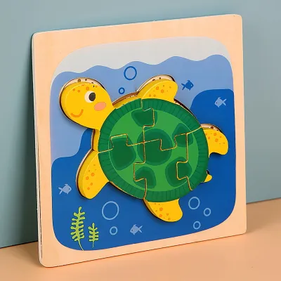Children Cartoon Wooden 3D Three-Dimensional Animal Pattern Puzzle Toy