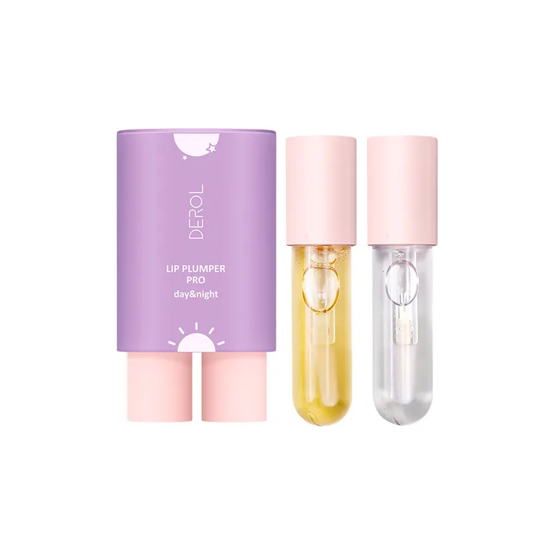 Derol Women Double Tube Day And Night Ginger Mint Essence Huazi Moisturizing Lip Lotion