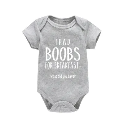 Kids Baby Boys Girls Casual Party Cute Letter Round Neck Short Sleeve Romper 100% Cotton