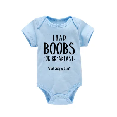 Kids Baby Boys Girls Casual Party Cute Letter Round Neck Short Sleeve Romper 100% Cotton