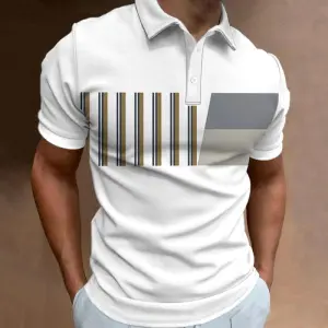 Men Fashion Casual Lapel Short Sleeve POLO Plus Size Shirt