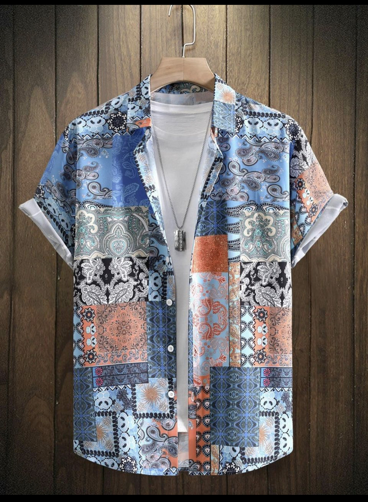 Wholesale Men Fashion Leisure Holiday Lapel Short Sleeve
