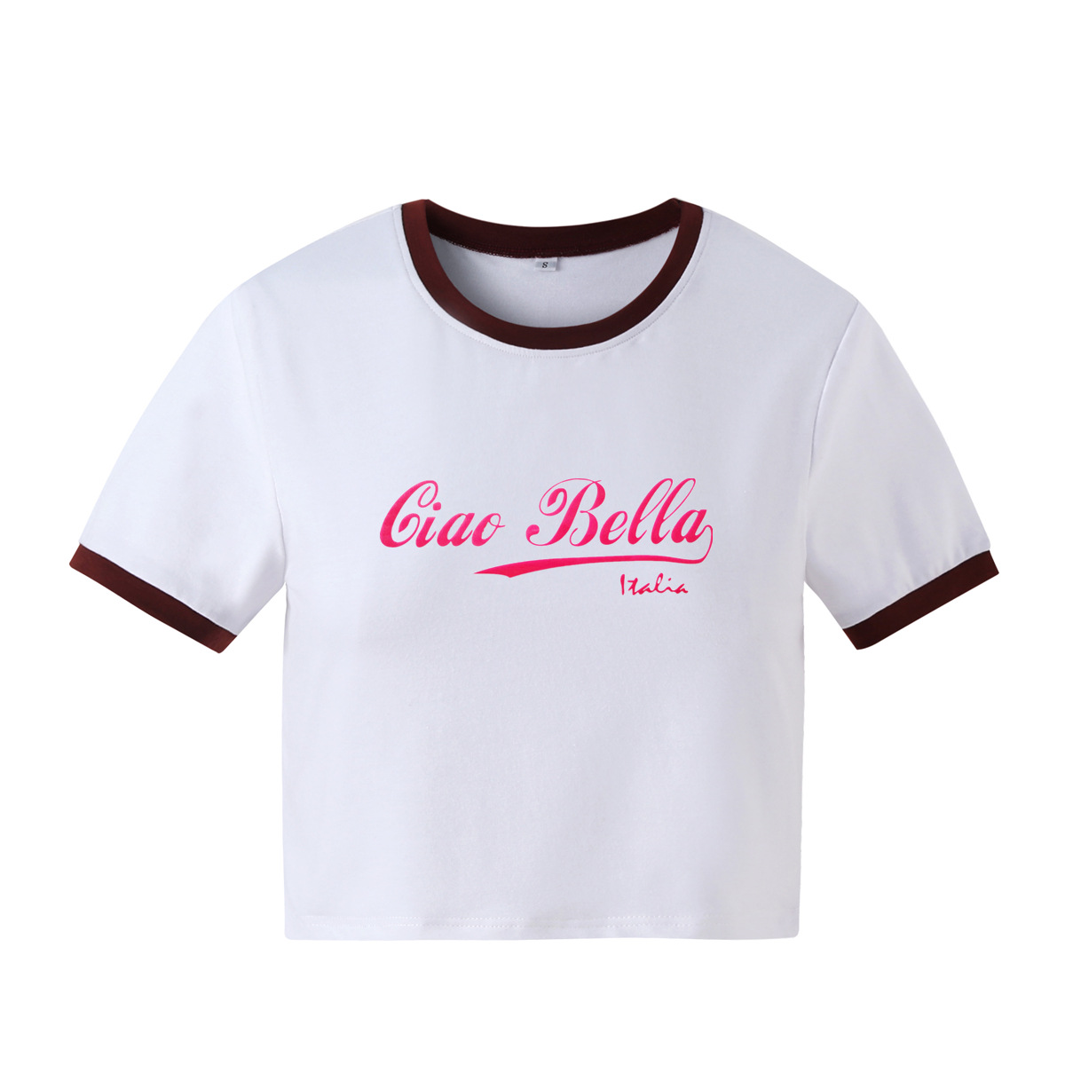 Wholesale Women Fashion Letter Print Round Neck Short Sleeve