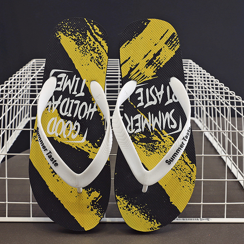 Wholesale Men Fashion Casual Print Non-Slip Beach Flip-Flops