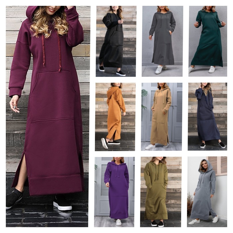 Hooded discount Dress, Winter Dress, Long Dress, Sweatshirt Dress, Plus Size Clothing, Hoodie Dress, Wiccan Dress, Maxi Dress Women TINA - DR0385W2