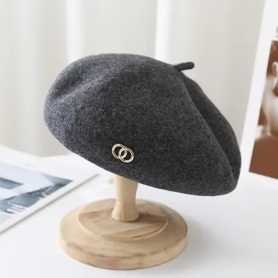 Women's Retro British Style Wool Plush Beret - Autumn Winter Fashion Hat