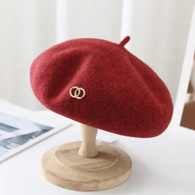 Women's Retro British Style Wool Plush Beret - Autumn Winter Fashion Hat