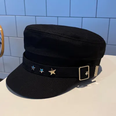 Women Fashion British Style Black Heart-Shaped Beret