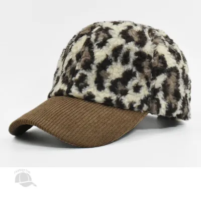 Winter Fashion Leopard Warm Sunshade Cap Cotton Polyester