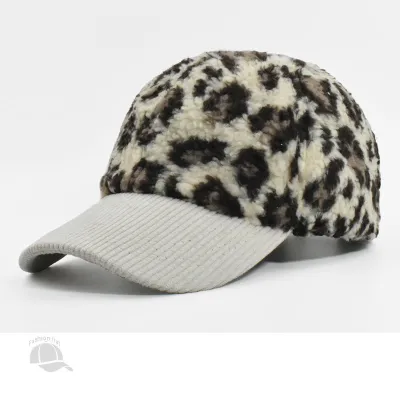 Winter Fashion Leopard Warm Sunshade Cap Cotton Polyester