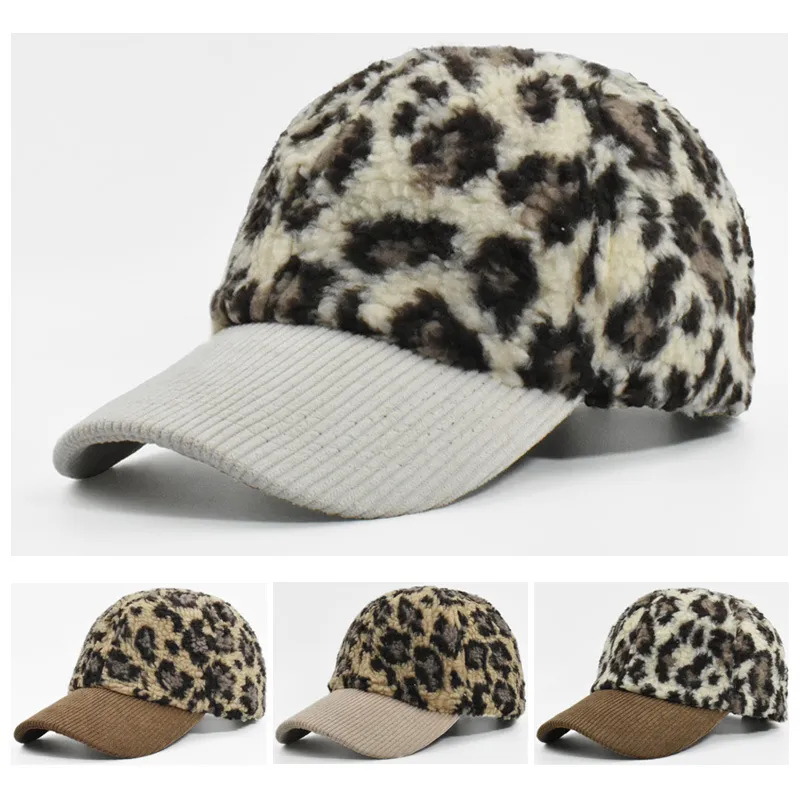 Winter Fashion Leopard Warm Sunshade Cap Cotton Polyester