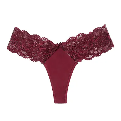 Women Sexy Hollow Lace Panties Mid-Waist