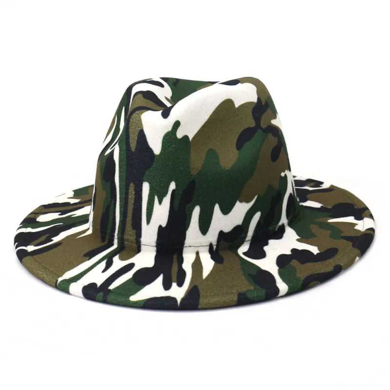 Autumn And Winter Fashion Camouflage Woolen Jazz Hat