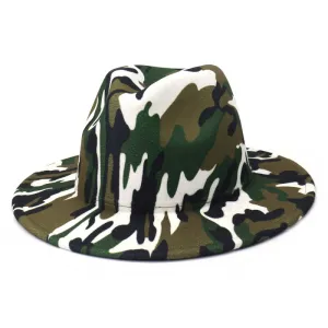 Autumn And Winter Fashion Camouflage Woolen Jazz Hat