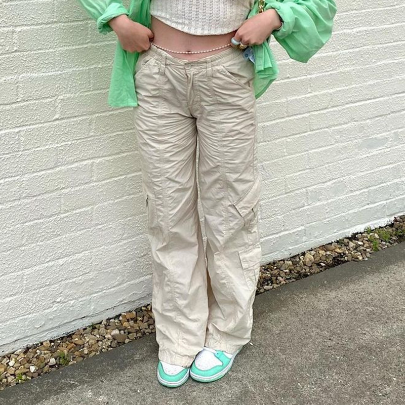 Wholesale Women Fashion Street Casual Solid Color Cargo Pants