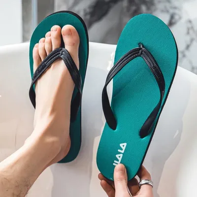 Men Fashion Casual Solid Letter Beach Flip-Flops Slippers